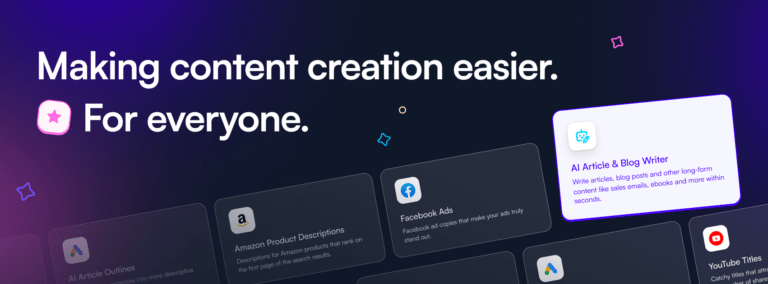 Making Content cretaion easier with Writesonic! Try it for free now!